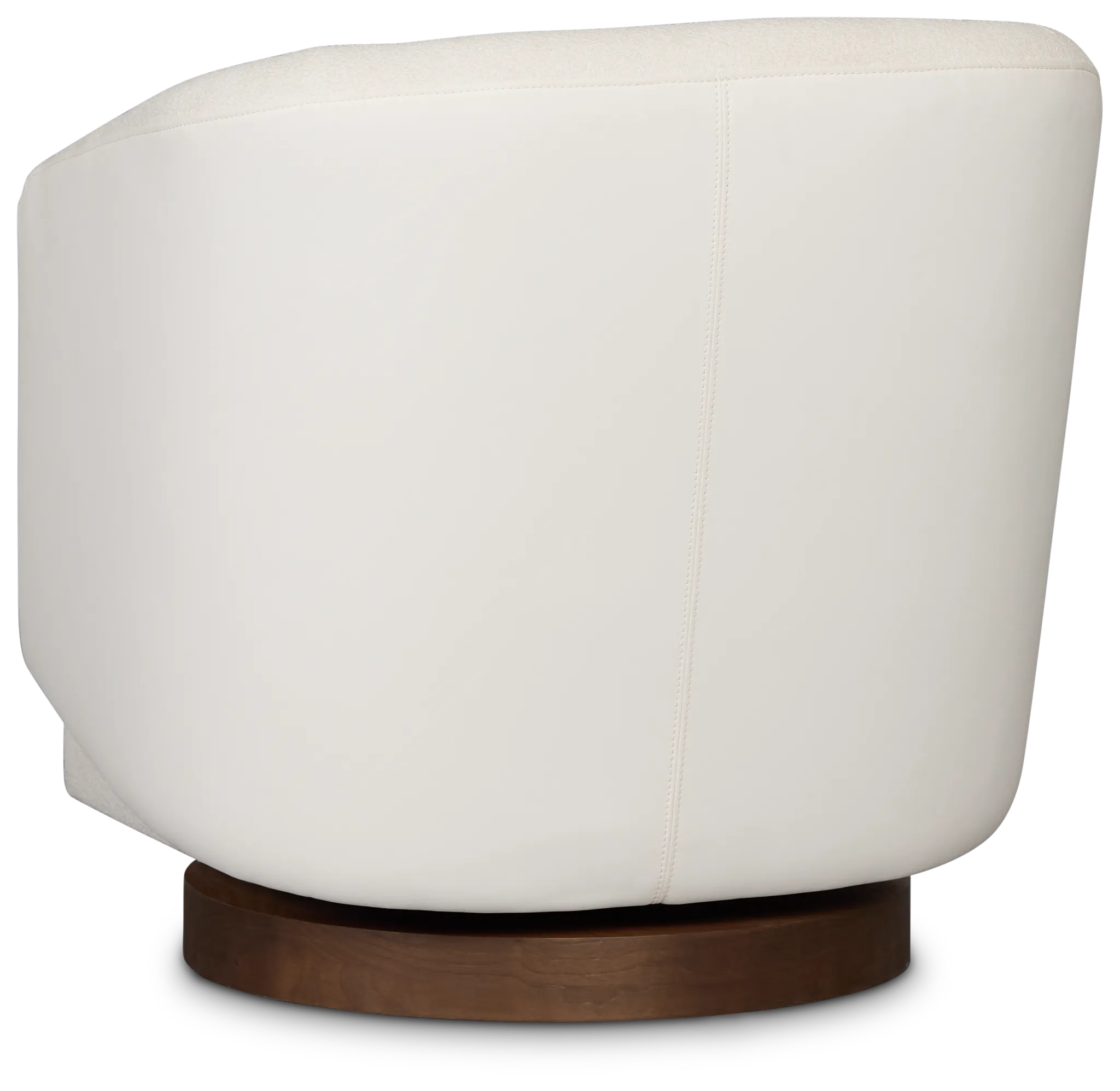 Luna White Fabric Swivel Chair