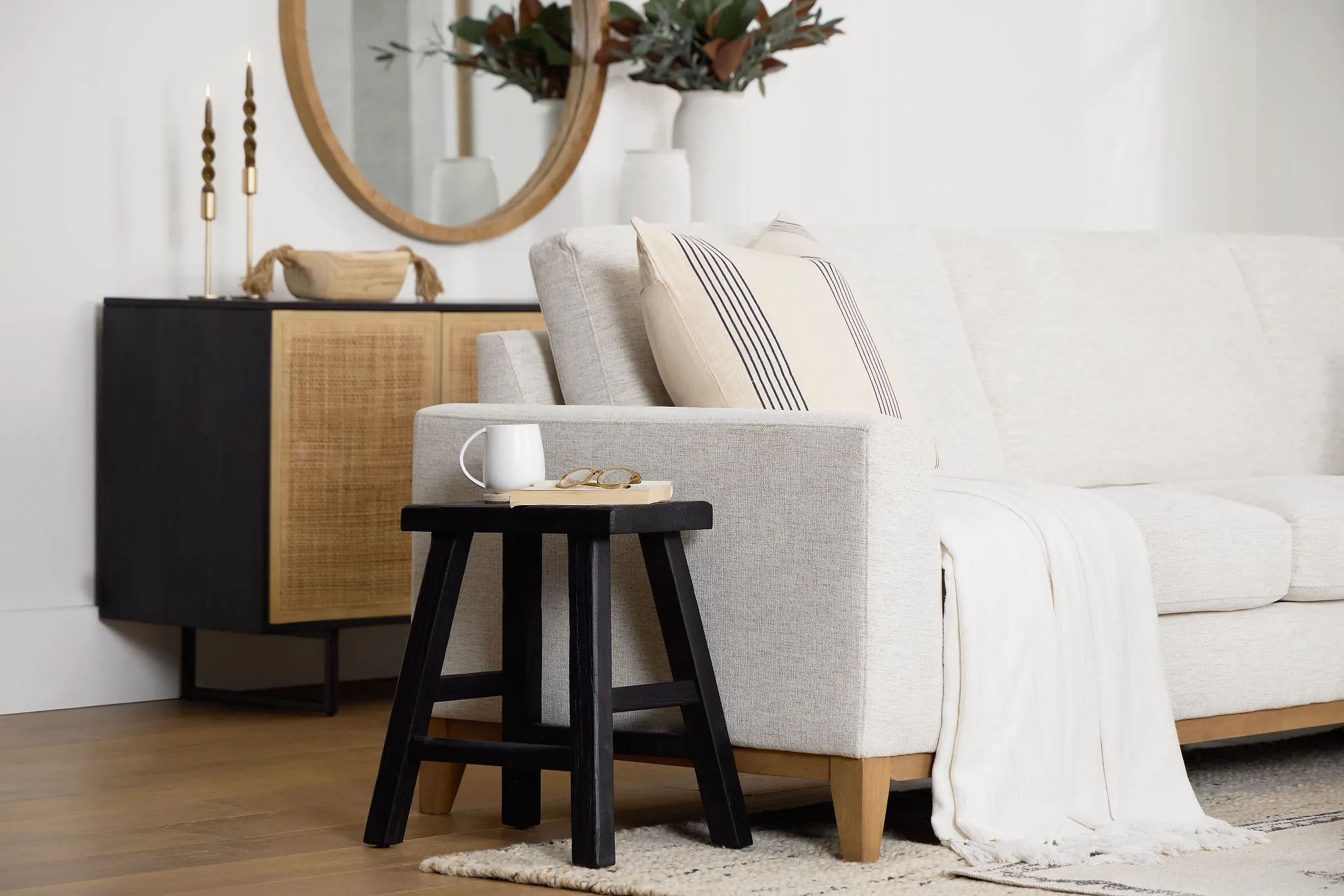 Demir Black Accent Stool