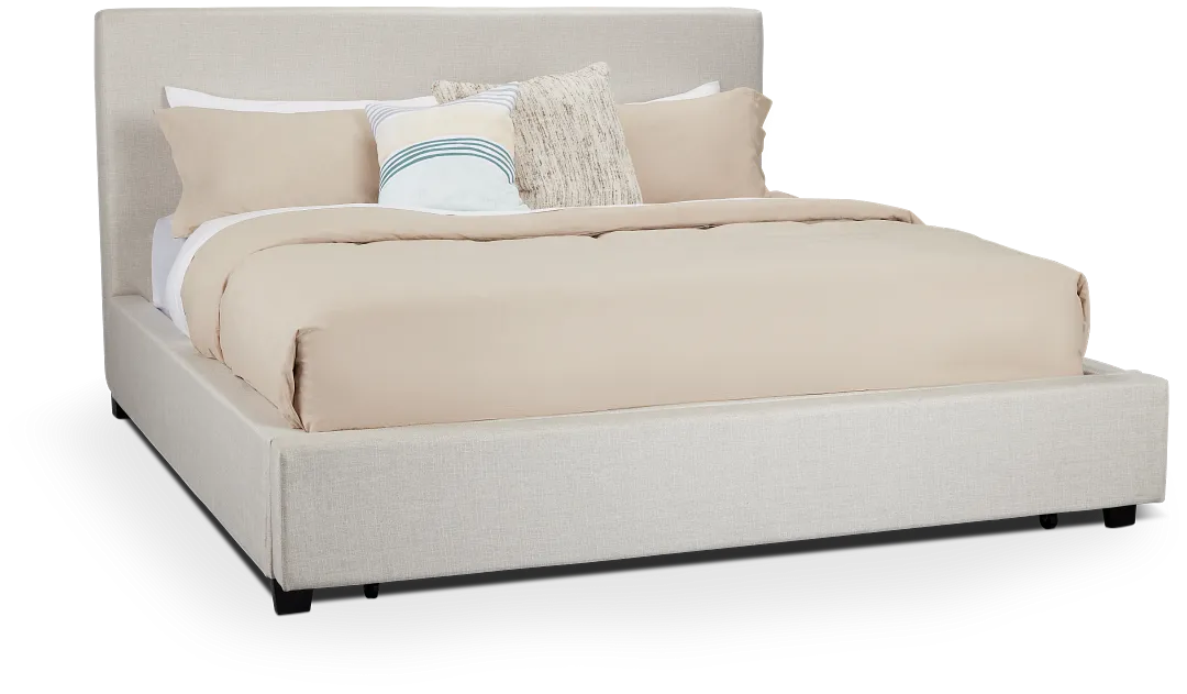 Monica Beige Uph Platform Storage Bed