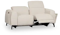 Reyna Light Beige Fabric Power Reclining Loveseat