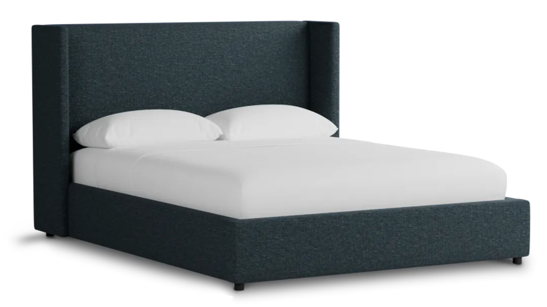 Captiva Elevation Dark Blue 48" Upholstered Shelter Bed