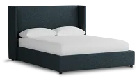 Captiva Elevation Dark Blue 48" Upholstered Shelter Bed