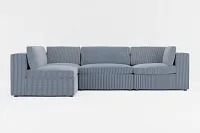 Destin Lucy Navy Fabric 4-piece Modular Sectional
