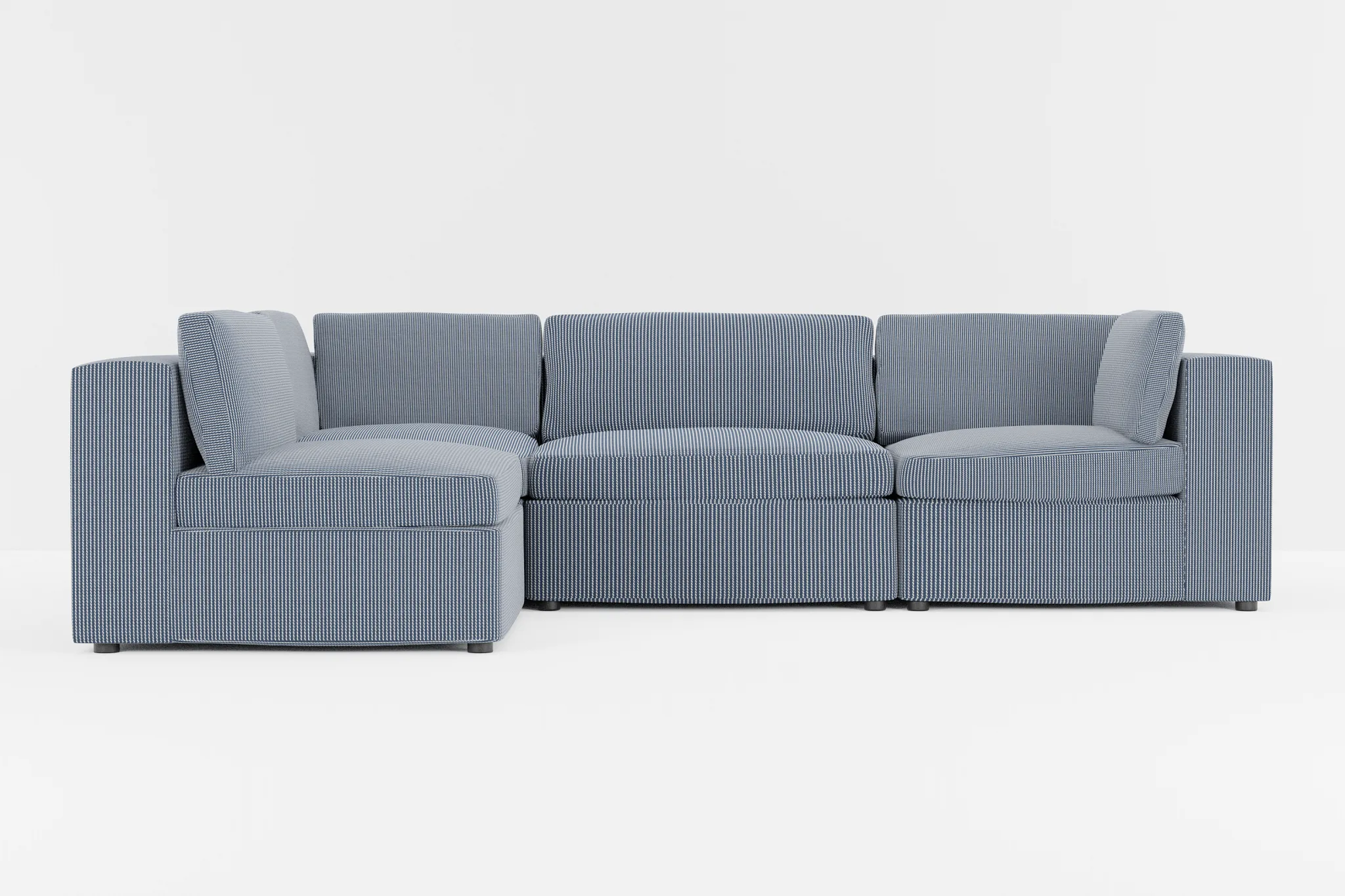 Destin Lucy Navy Fabric 4-piece Modular Sectional