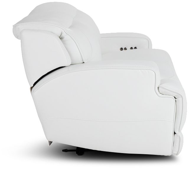 Reign White Lthr/vinyl Power Reclining Sofa