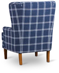 Leyla Dark Blue Fabric Accent Chair