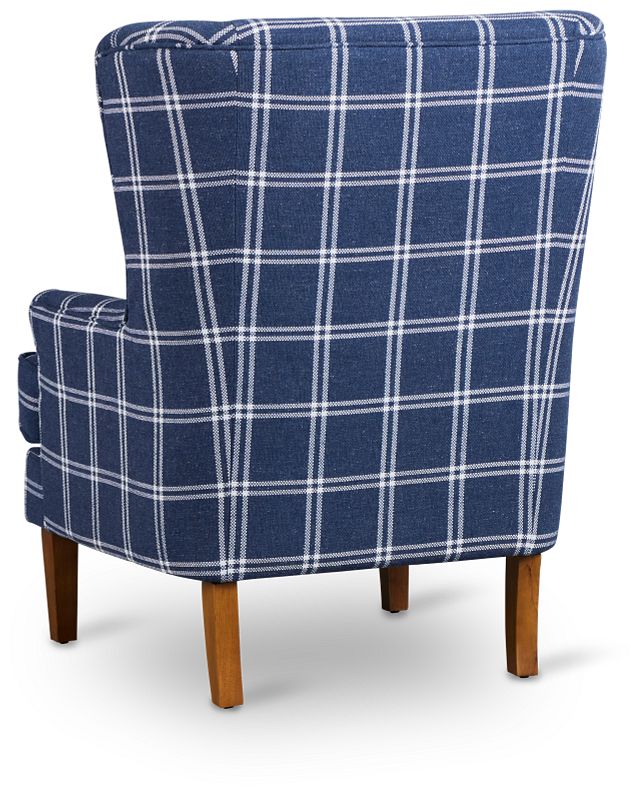 Leyla Dark Blue Fabric Accent Chair