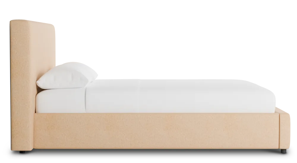 Grayton Merino Taupe 44" Upholstered Platform Bed