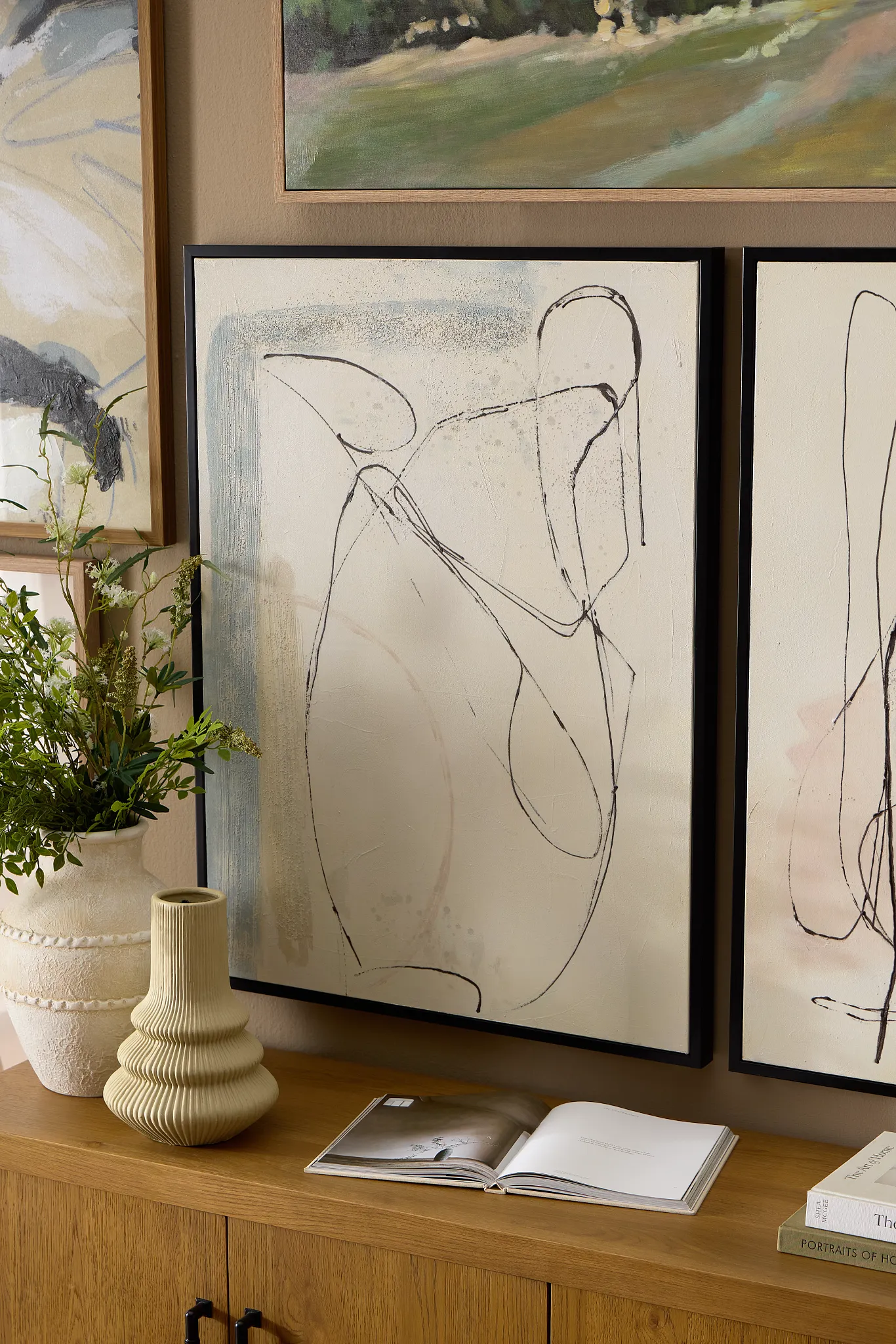 Moose Ivory Framed Canvas Wall Art