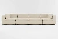 Destin Peyton Beige Fabric 8-piece Pit Sectional