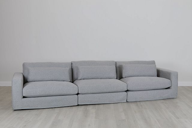 Cozumel Light Gray Fabric 3 Piece Modular Sofa