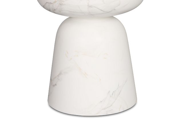Merrick White Round End Table