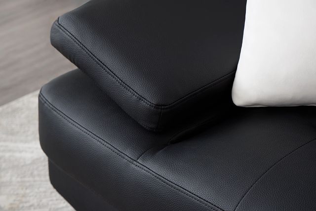 Zane Black Micro Right Chaise Sectional