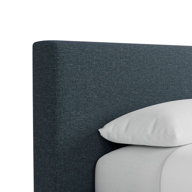 Gayton Elavation Dark Blue 44" Upholstered Platform Bed