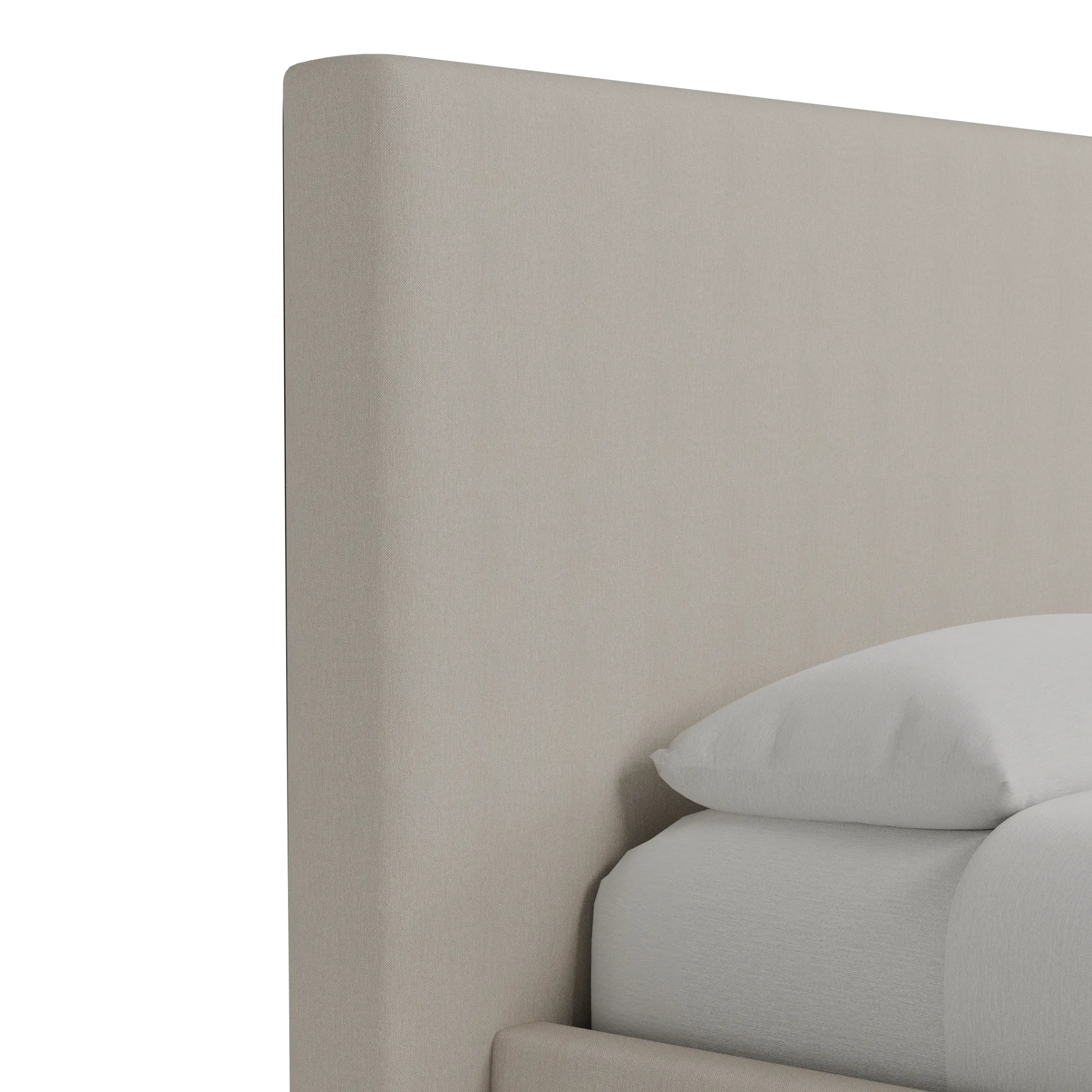 Grayton Revenue Beige 54" Upholstered Platform Bed