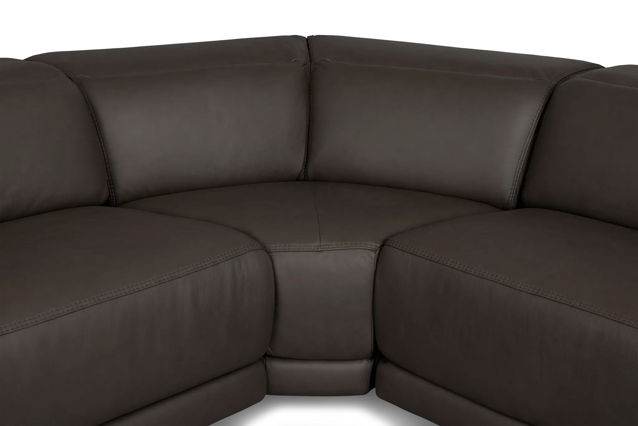 Kieran Dark Brown Lthr/vinyl Small Dual Power Reclining Two-arm Sectional