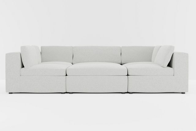 Destin Delray Pewter Fabric 6-piece Pit Sectional