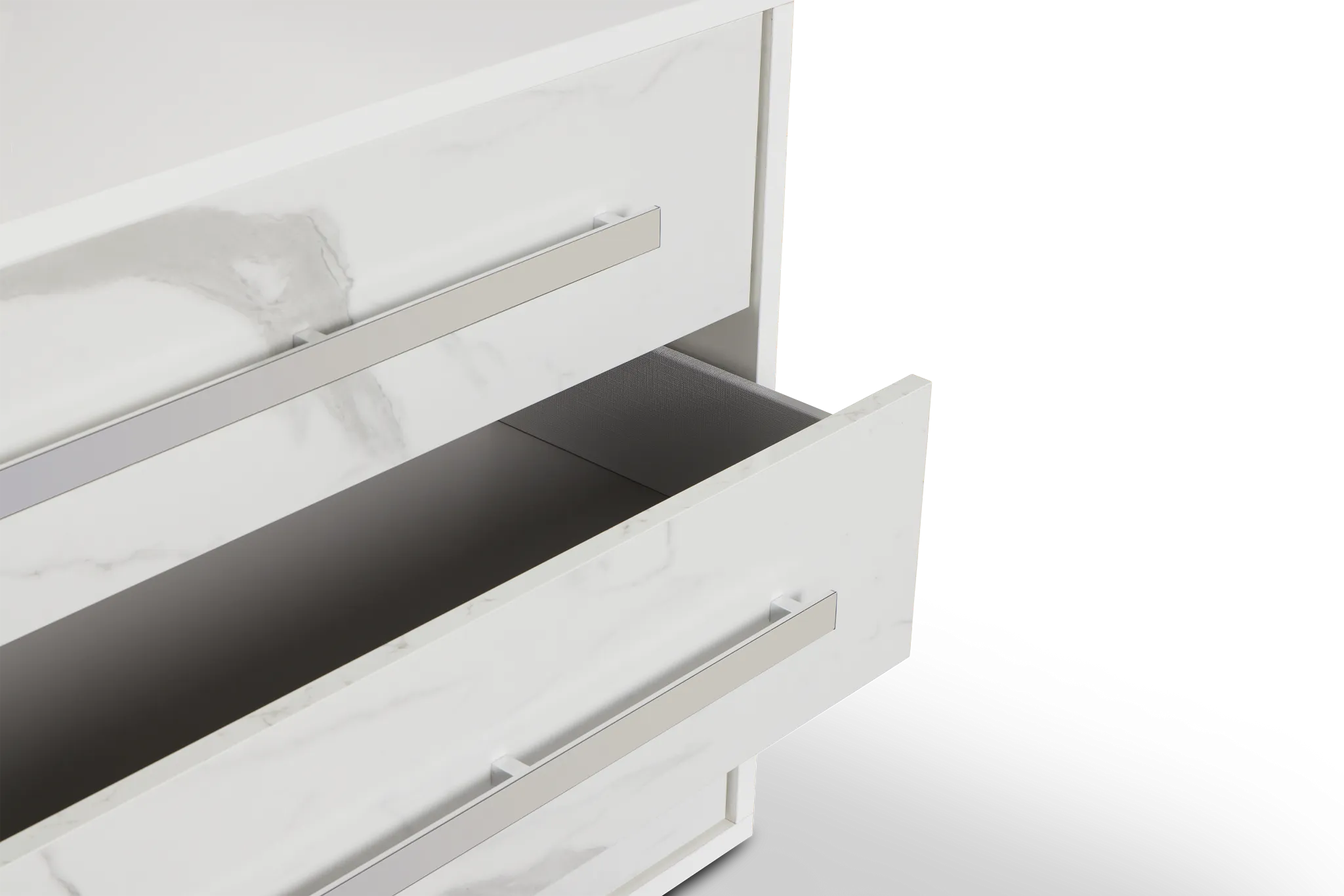 Modena White Dresser & Mirror