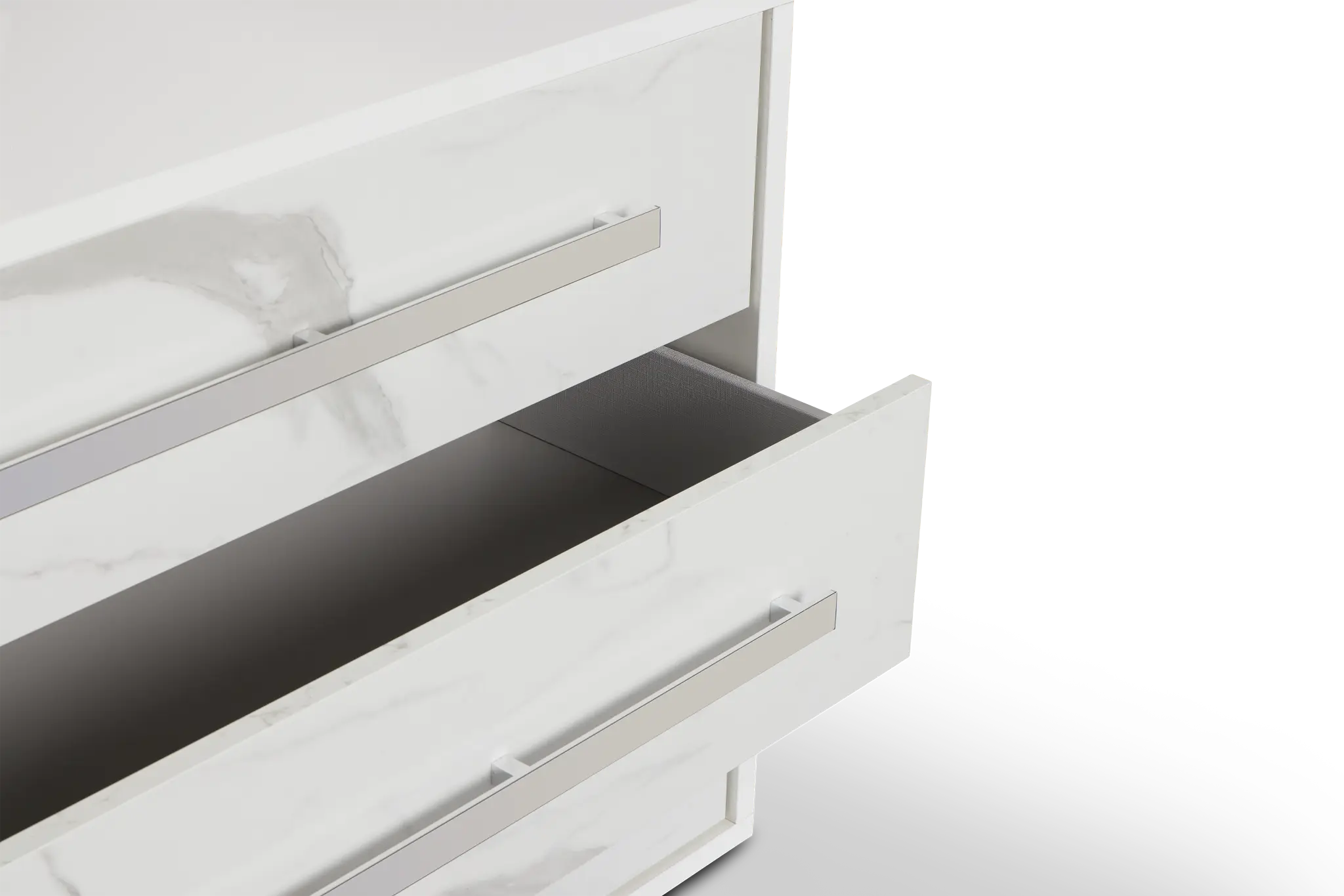 Modena White Dresser & Mirror Modena White Dresser & Mirror