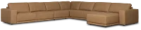 Kellan Light Brown Leather Large Right Chaise Sectional