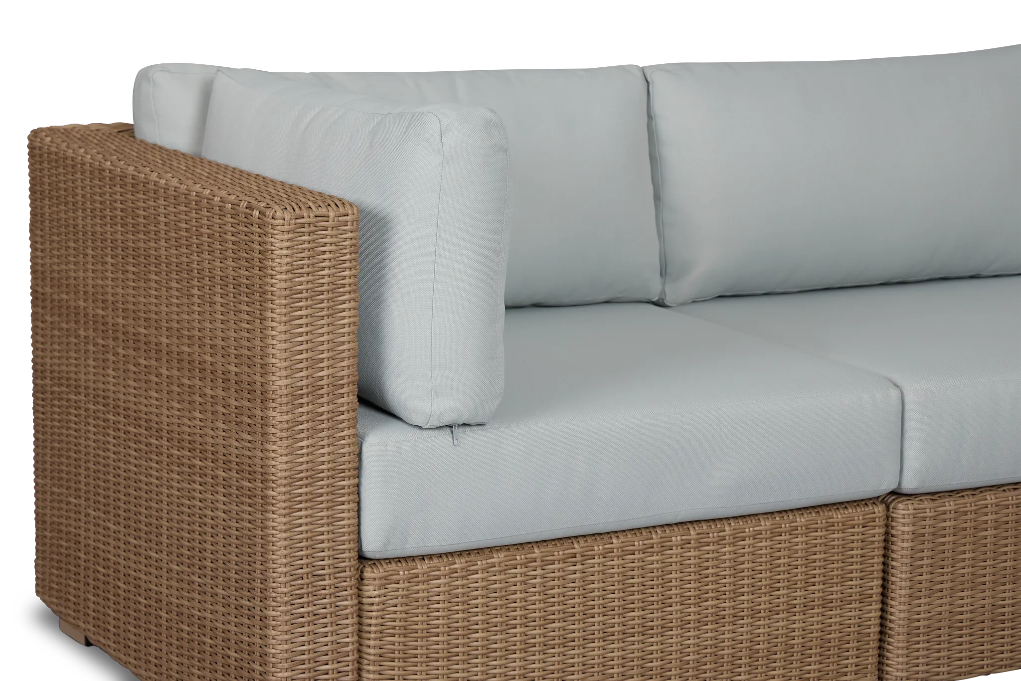 Montecito Light Tone 5-piece Modular Sectional With Light Blue Cushions