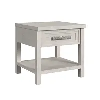 Sansa White Square End Table