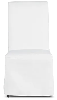 Harbor White Long Slipcover Chair With Dark-tone Leg