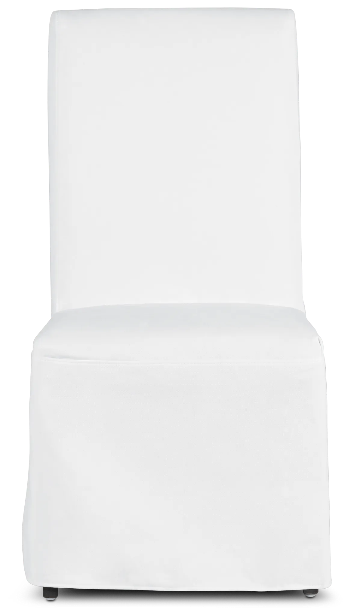 Harbor White Long Slipcover Chair With Dark-tone Leg