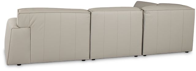 Blanca Gray Leather 5-piece Bumper Sectional