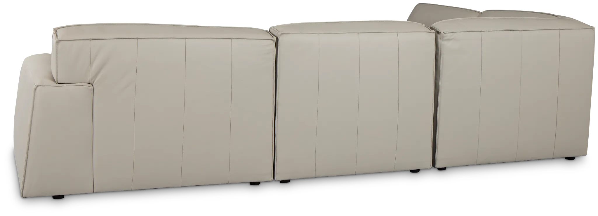 Blanca Gray Leather 5-piece Bumper Sectional