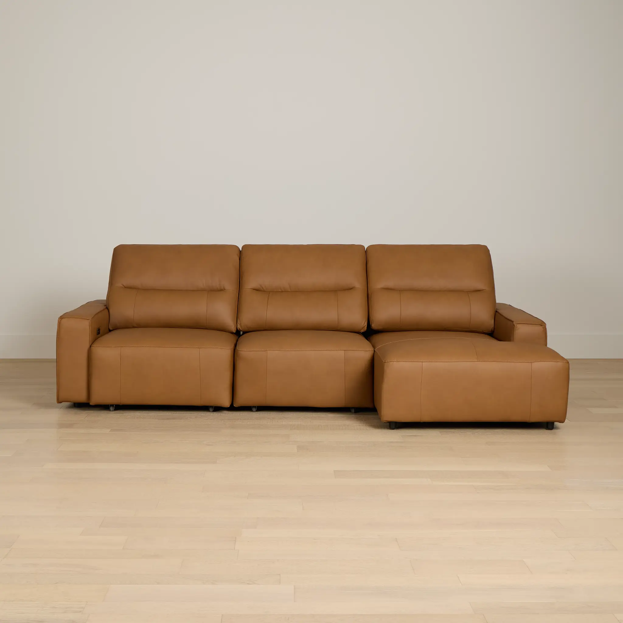 Rudy Brown Lthr/vinyl Right Dual Power Extension Chaise Sectional Rudy Brown Lthr/vinyl Right Dual Power Extension Chaise Sectional