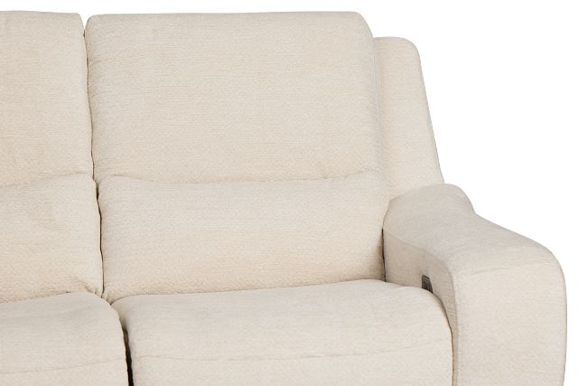 Bennett Light Beige Fabric Power Reclining Loveseat