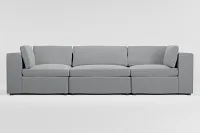 Destin Revenue Gray Fabric 3-piece Modular Sofa
