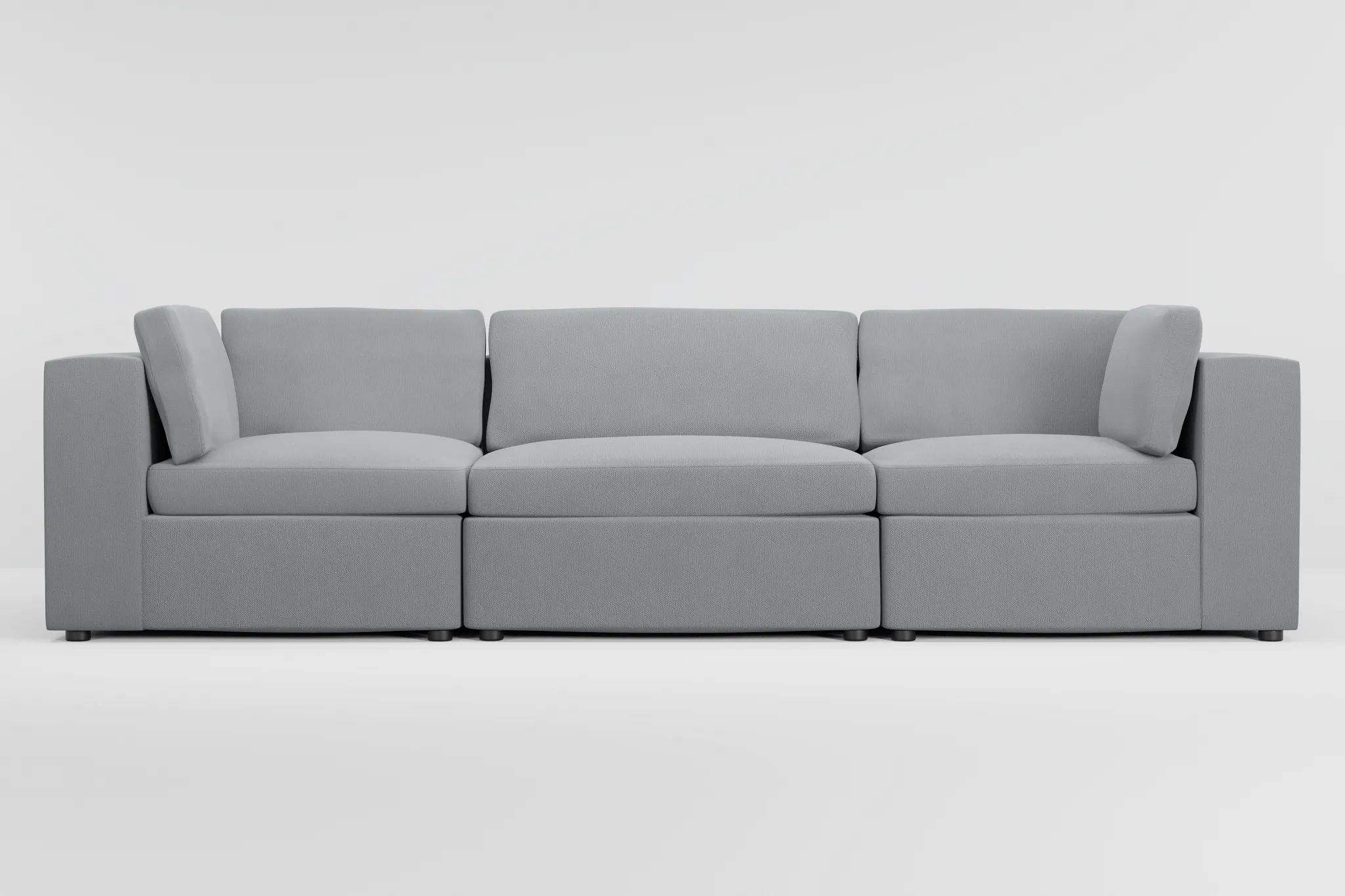 Destin Revenue Gray Fabric 3-piece Modular Sofa