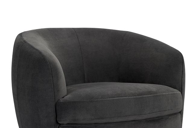 Hazel Dark Gray Velvet Swivel Accent Chair