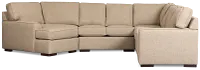 Sinclair Brown Fabric Large Left Cuddler Sectional