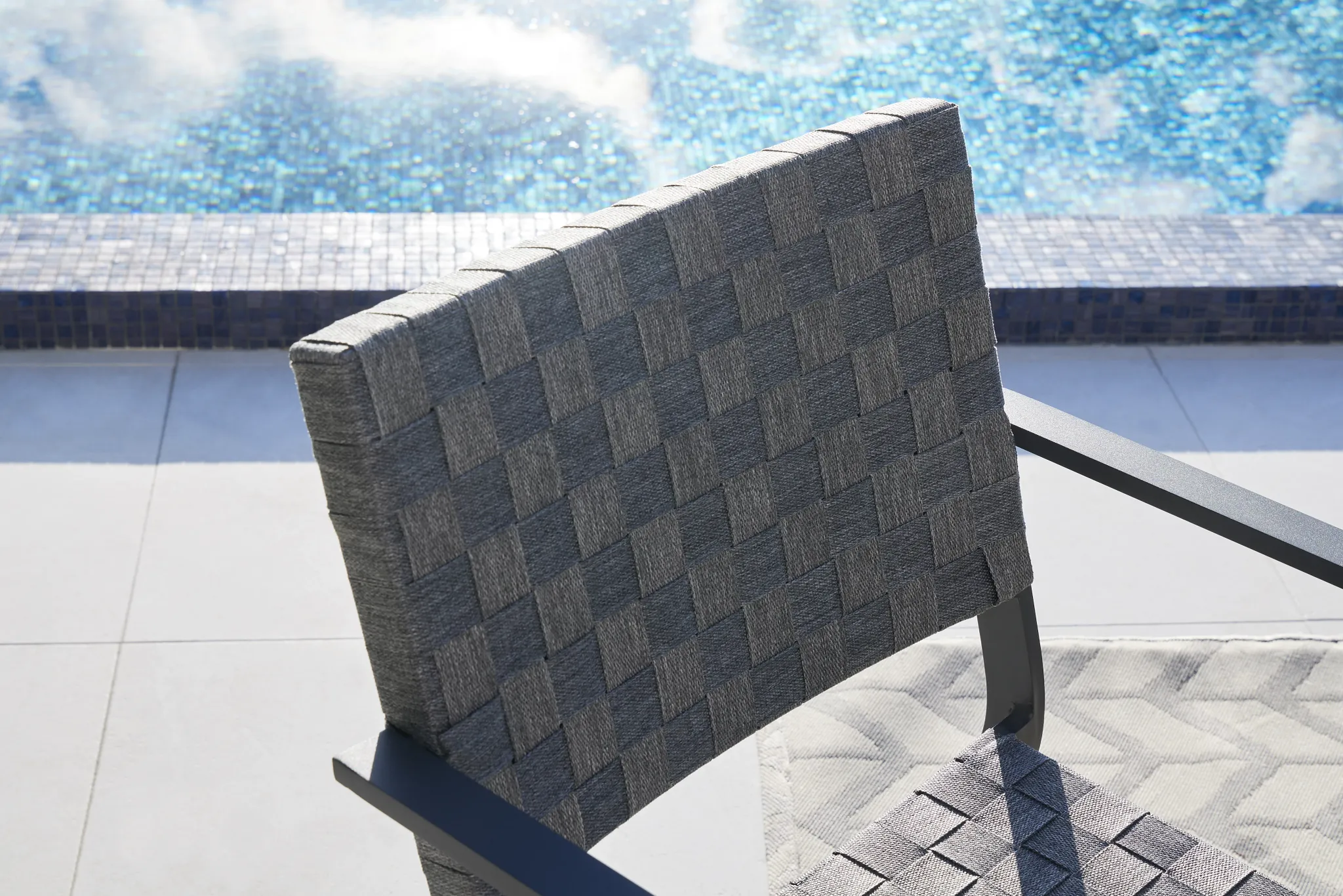 Barbados Light Gray Woven Arm Chair