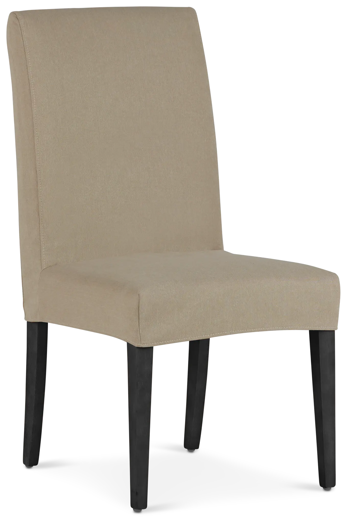 Destination Beige Short Slipcover Chair With Dark-tone Leg Destination Beige Short Slipcover Chair With Dark-tone Leg