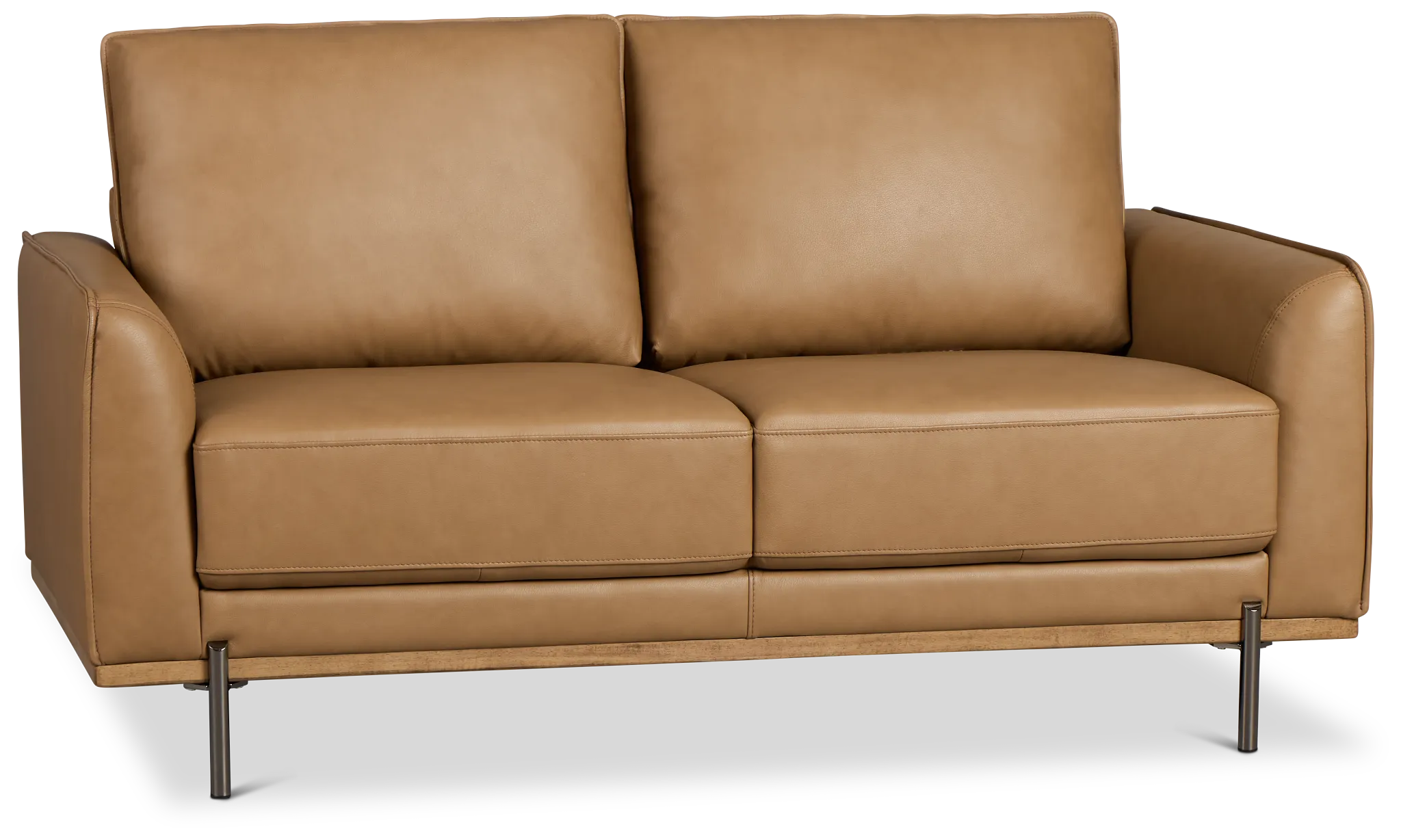 Tessa Light Brown Leather Loveseat
