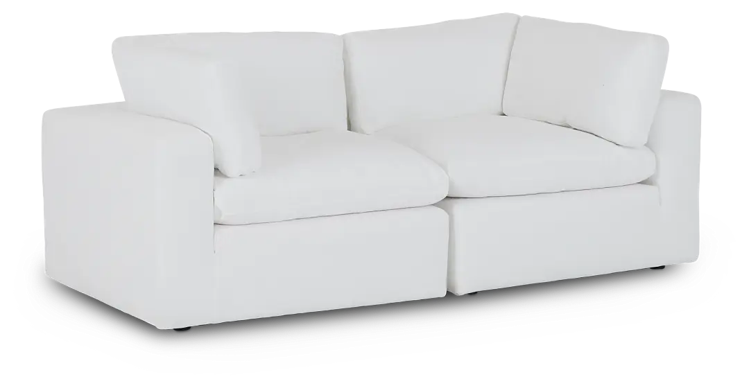 Grant White Fabric 2-piece Modular Sofa Grant White Fabric 2-piece Modular Sofa