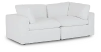 Grant White Fabric 2-piece Modular Sofa