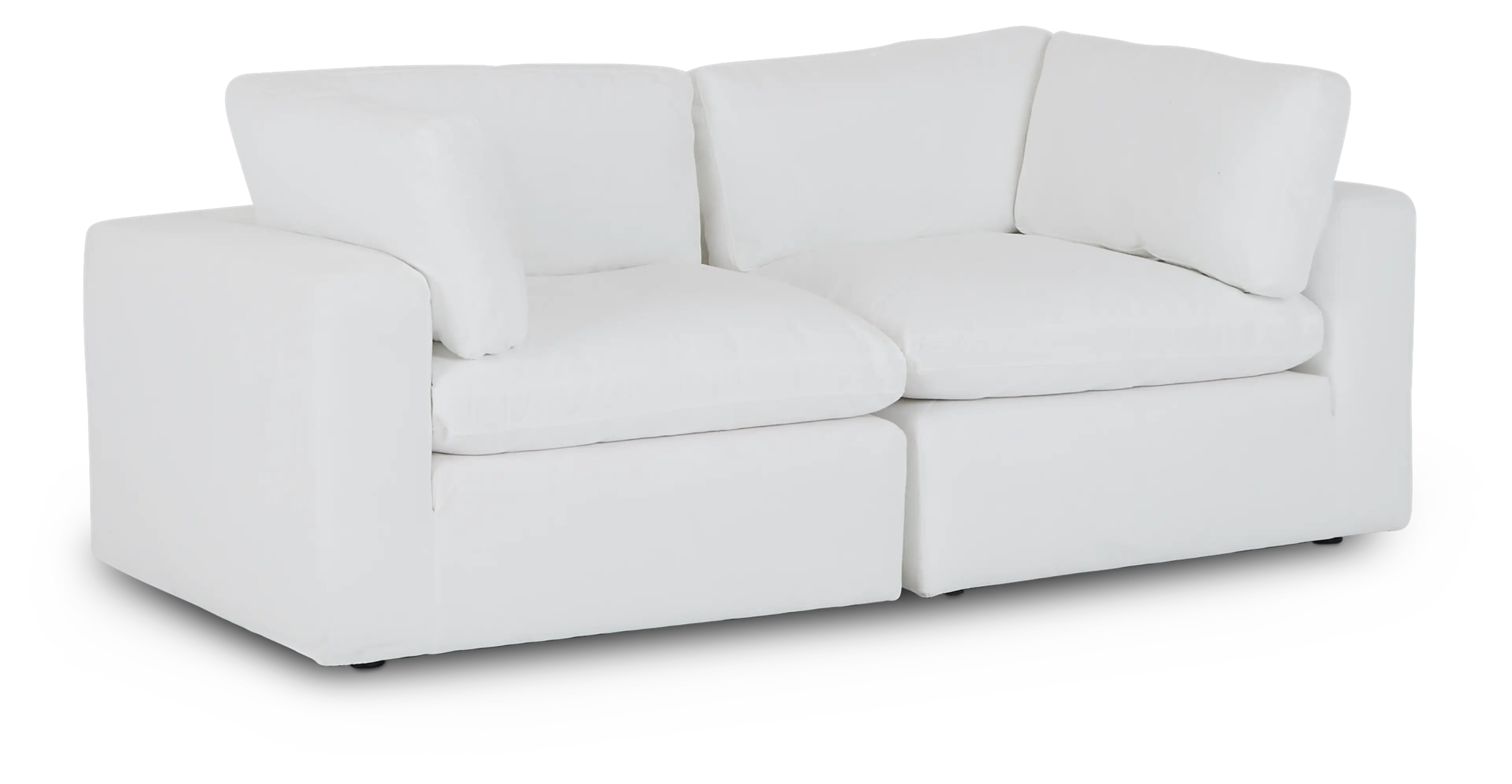 Grant White Fabric 2-piece Modular Sofa Grant White Fabric 2-piece Modular Sofa