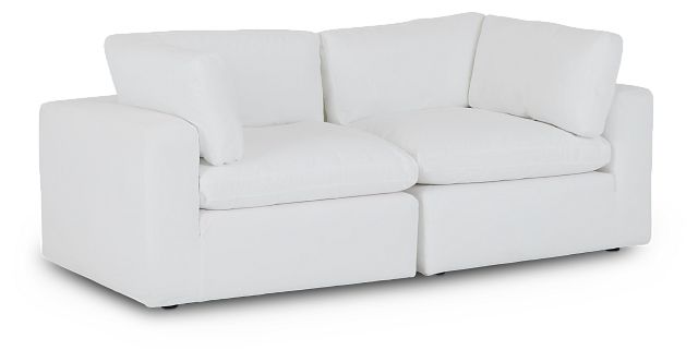 Grant White Fabric 2 Piece Modular Sofa