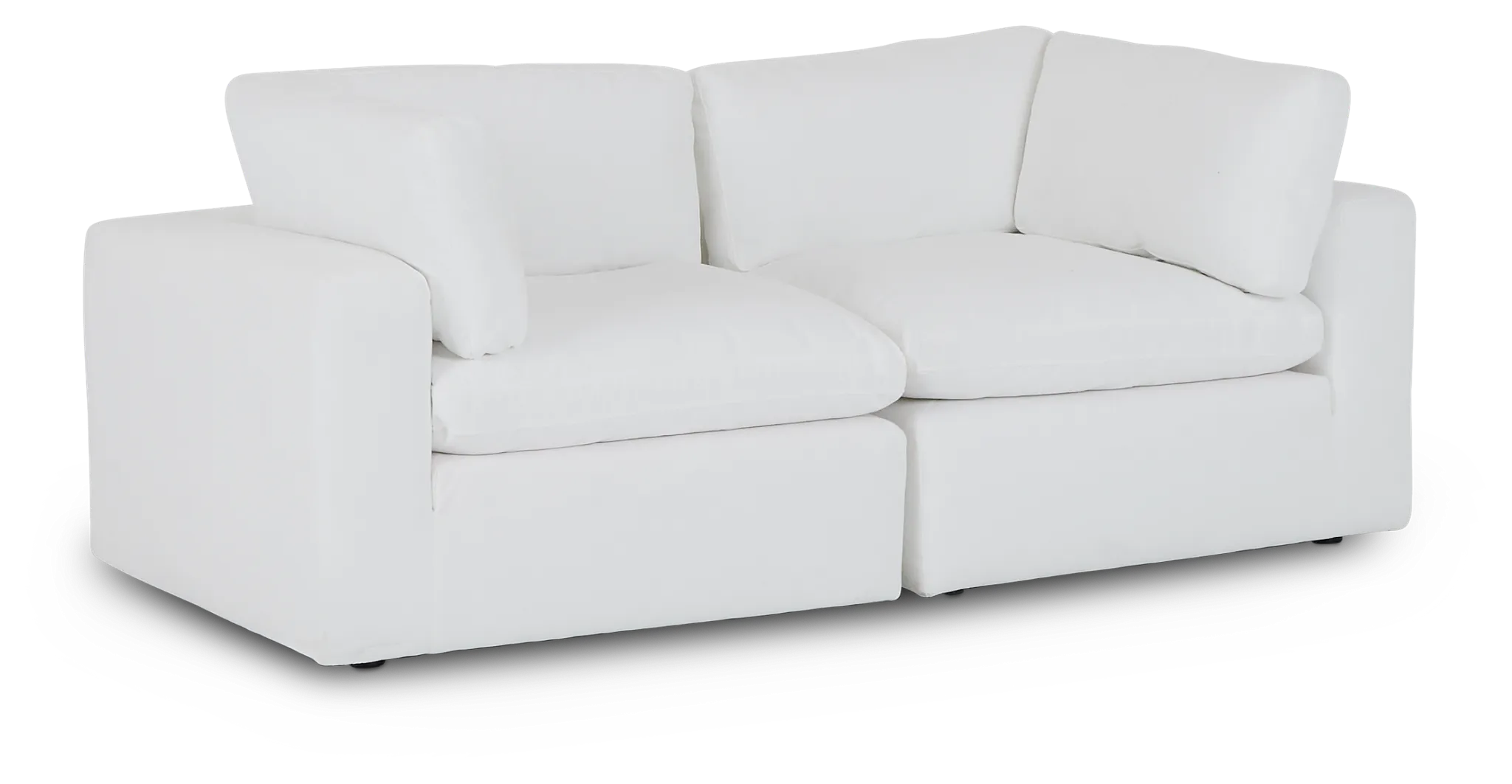 Grant White Fabric 2-piece Modular Sofa