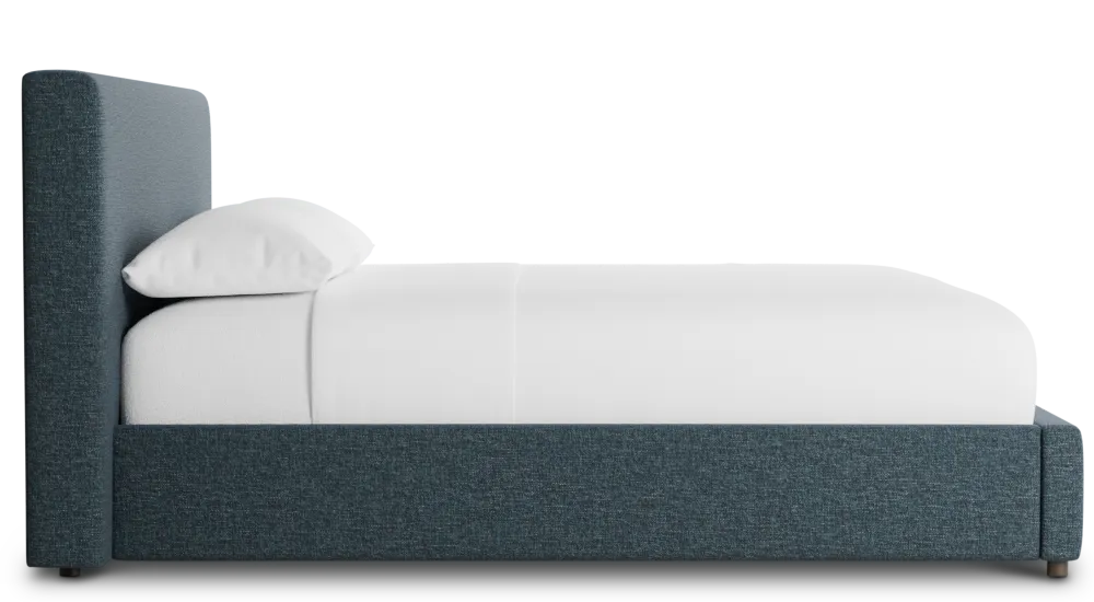 Gayton Elavation Dark Blue 44" Upholstered Platform Bed