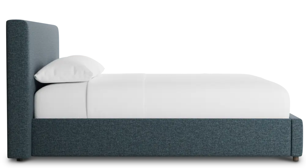 Gayton Elavation Dark Blue 44" Upholstered Platform Bed Gayton Elavation Dark Blue 44" Upholstered Platform Bed