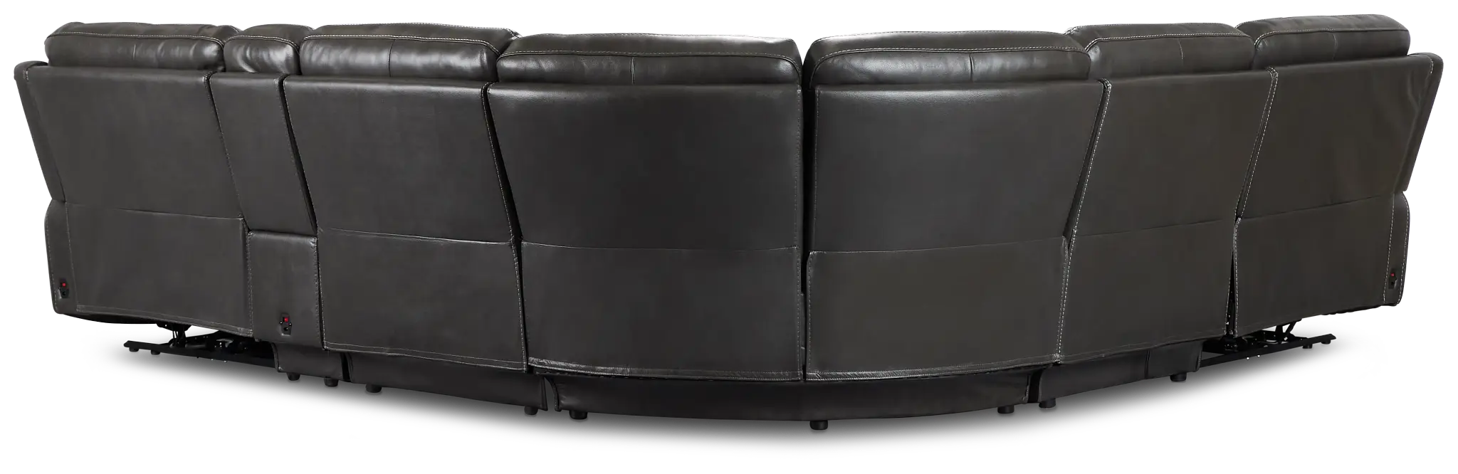 Benji Dark Gray Lthr/vinyl Medium Dual Power 2-arm Reclining Sectional Benji Dark Gray Lthr/vinyl Medium Dual Power 2-arm Reclining Sectional