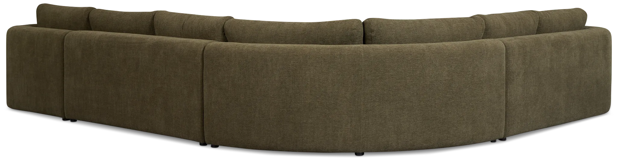 Alma Dark Green Fabric Medium Right Chaise Wedge Sectional