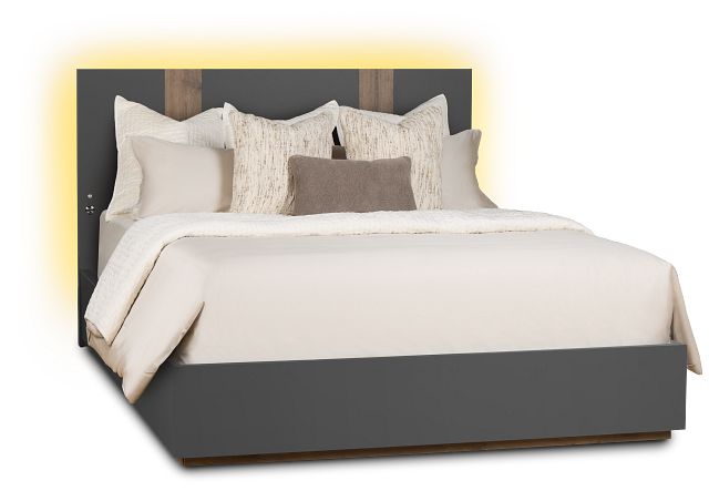Brasilia Gray Platform Bed