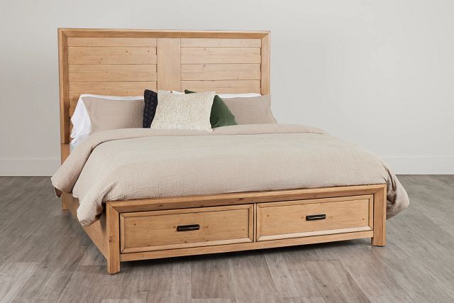 Vail Light Tone Panel Storage Bed